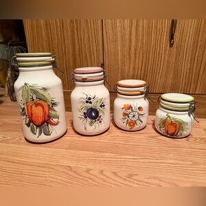 Rare! Italian Imports LTD
4 Piece Apothecary Ceramic Canister Set

Made in Italy